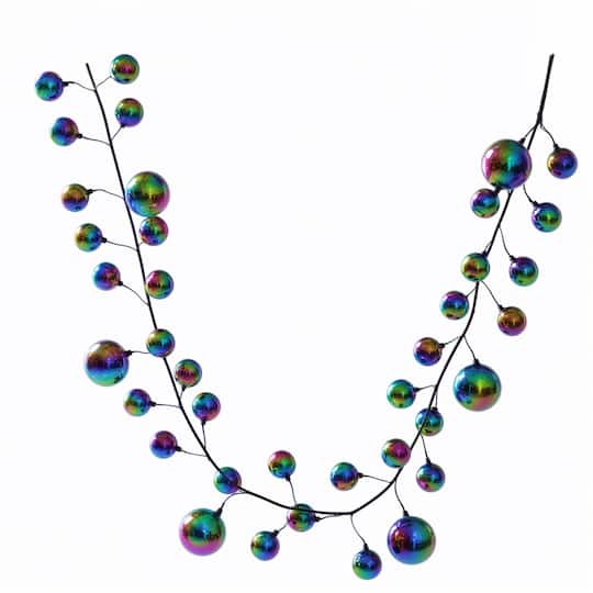 6ft. Iridescent Black Ball Ornament Garland by Ashland®